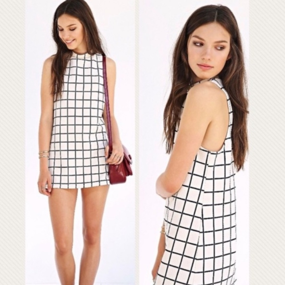 Urban Outfitters Grid Mock-Neck Dress
